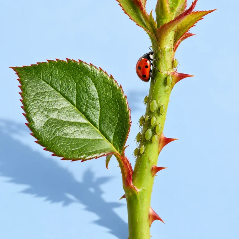 Coccinelle et pucerons sur une tige
